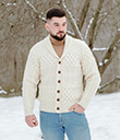Men's Cable Shawl-Collar Cardigan view 1