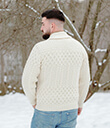 Men's Cable Shawl-Collar Cardigan view 3
