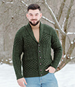 Men's Cable Shawl-Collar Cardigan view 2