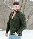 Men's Cable Shawl-Collar Cardigan view 8