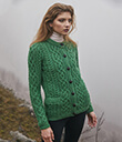 Traditional Ladies Irish Lumber Cardigan view 7