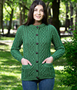 Traditional Ladies Irish Lumber Cardigan view 8