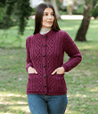 Traditional Ladies Irish Lumber Cardigan view 11