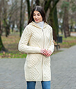 Aran Full Zip Hooded Knit Coat 