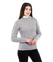 Ladies Berry Cable Knit Aran Sweater view 11