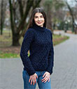 Ladies Berry Cable Knit Aran Sweater view 4