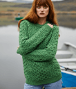 Side Button Honeycomb Irish Sweater