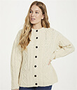 Ladies Aran Cardigan with Buttons