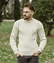 Men's Traditional Heavyweight Aran Sweater view 3