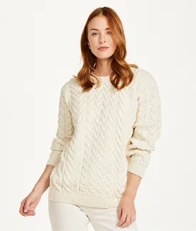 Ladies Cable Knit Irish Sweater