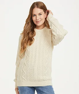 Ladies Merino Wool Aran Sweater