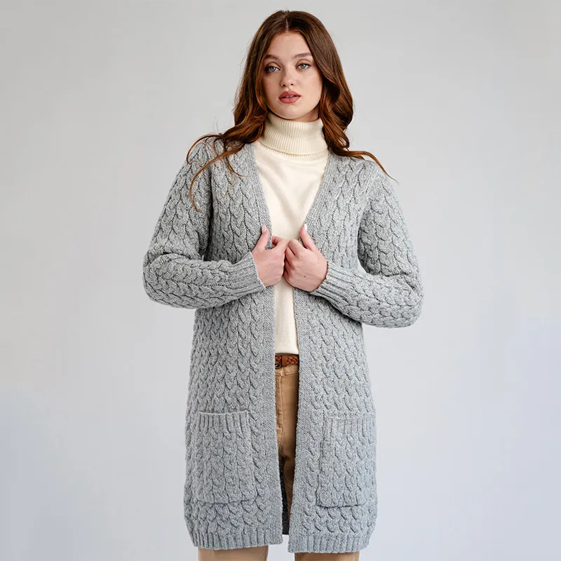 Merino Long Open-Front Irish Coat