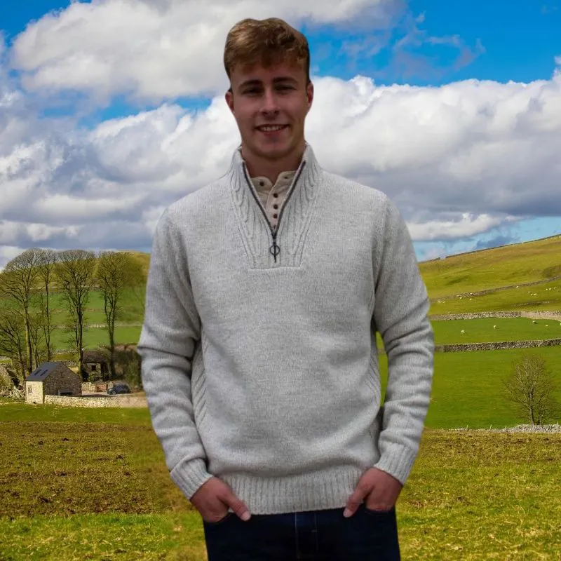 Men's Aran Fisherman Irish Zip Sweater