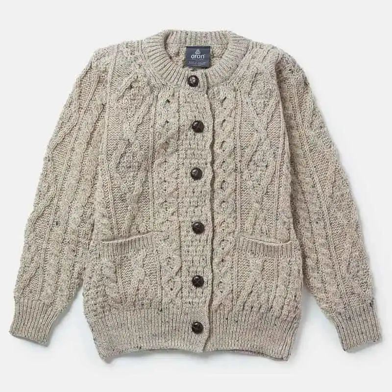 A20317 Color SKIDDAW Ladies Traditional Aran Lumber Jacket  Front View Gaelsong