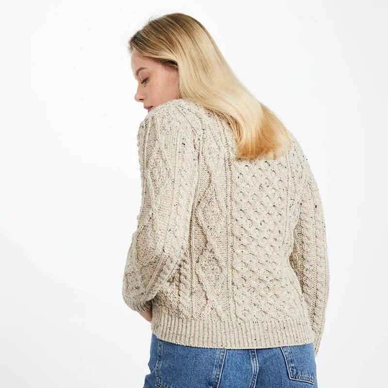 A20317 Color SKIDDAW Ladies Traditional Aran Lumber Jacket Back View Gaelsong