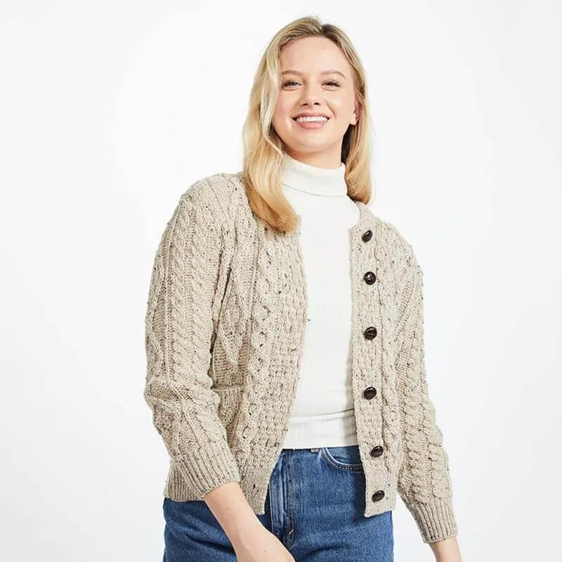 A20317 Color SKIDDAW Ladies Traditional Aran Lumber Jacket Gaelsong
