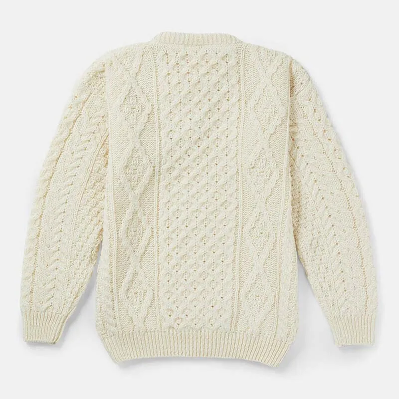 A20318 Color ARAN Mens Aran Honeycomb Fisherman Jumper Back View Gaelsong