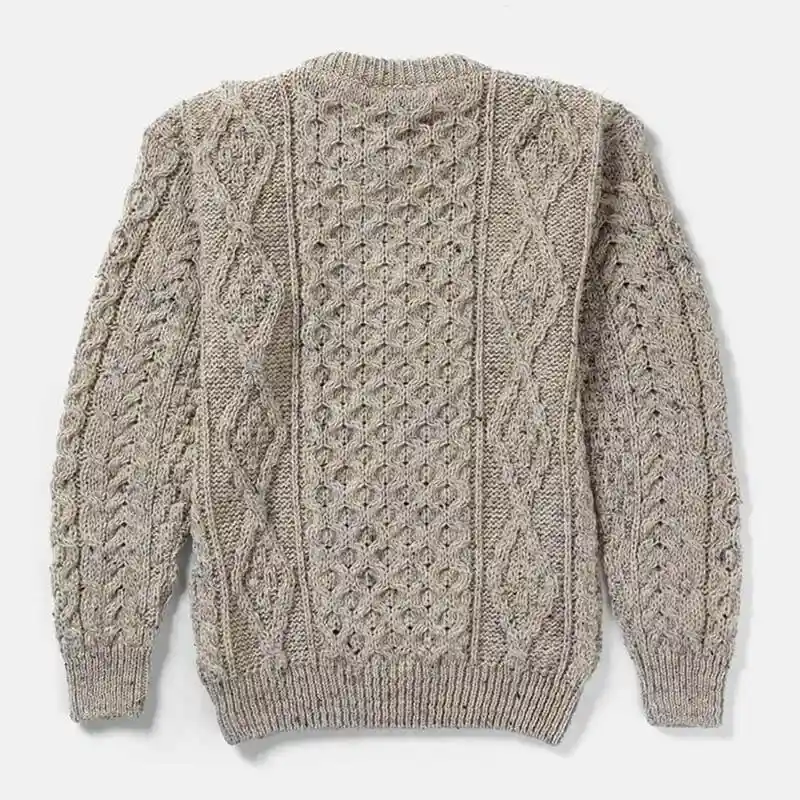 A20318 Color SKIDDAW Mens Aran Honeycomb Fisherman Jumper Back View Gaelsong