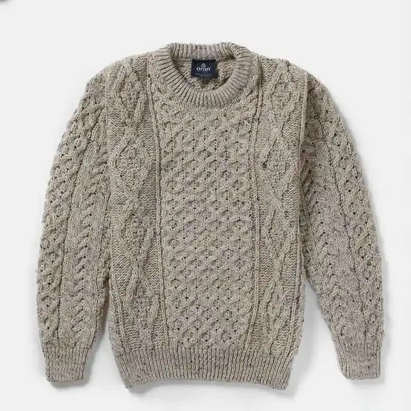 A20318 Color SKIDDAW Mens Aran Honeycomb Fisherman Jumper Front View Gaelsong