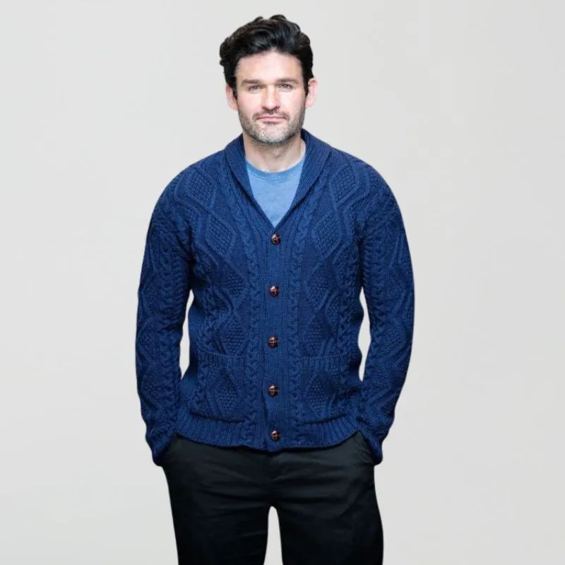 Soft Merino Wool Aran Cable Cardigan
