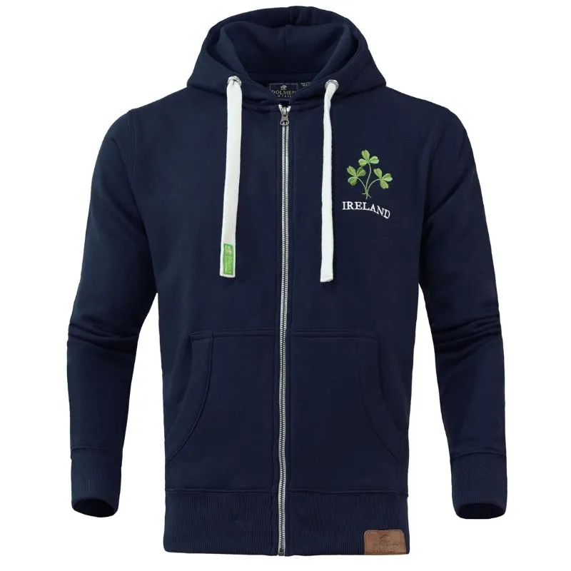 Shamrock Embroidery Irish Zippered Hoodie