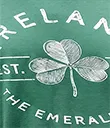 A30061 Irish Ocean Green Shamrock Print T Shirt Closeup Gaelsong 