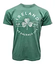 A30061 Irish Ocean Green Shamrock Print T Shirt Front Studio Gaelsong 