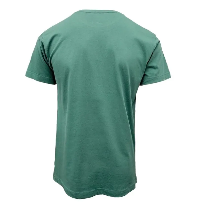 A30061 Irish Ocean Green Shamrock Print T-Shirt Studio Back Side Gaelsong