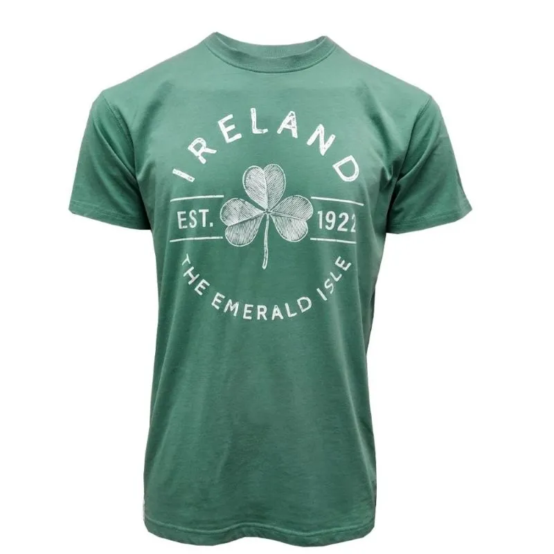 A30061 Irish Ocean Green Shamrock Print T-Shirt Studio Gaelsong