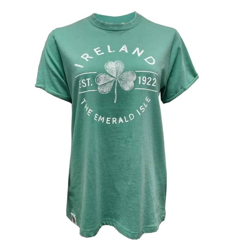 A30066 Ladies Emerald Isle Shamrock T-Shirt Studio Gaelsong 