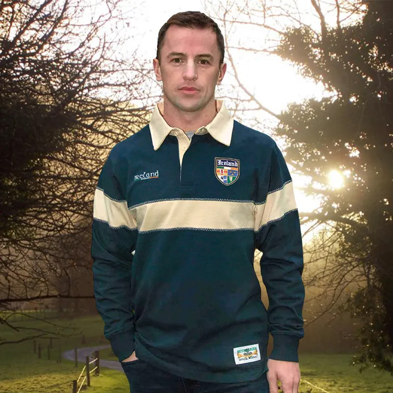 Celtic Cross Retro Ireland Rugby Jersey - Navy