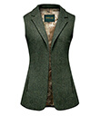 Ladies' Tweed Vest of Wool and Polyester Blend Front Gaelsong