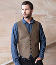 Irish Tweed Herringbone Waistcoat of Wool Lifestyle 1 Gaelsong