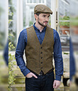 Irish Tweed Herringbone Waistcoat of Wool Lifestyle 2 Gaelsong