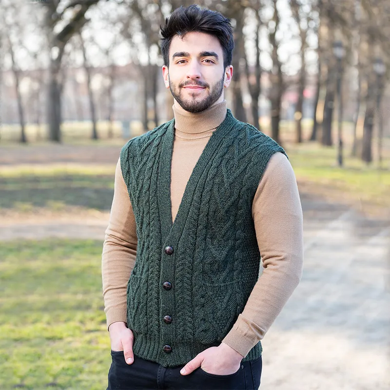 Irish Wool Waistcoat with Pockets 