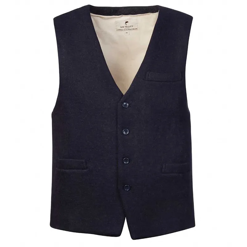 A40177 Color NAVY Buttoned Irish Wool Tweed Vest Front View Gaelsong