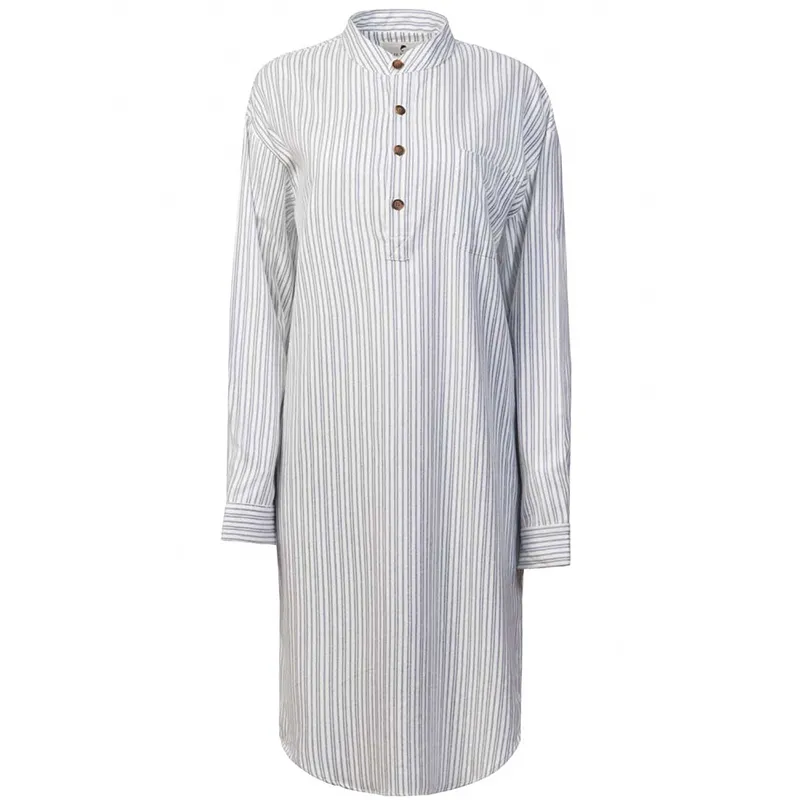 A60130 Striped Cotton Men's Flannel Nightshirt Studio Gaelsong