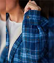 A60155 Ladies Blue Fleece Shirt With Full Button Placket Gaelsong 