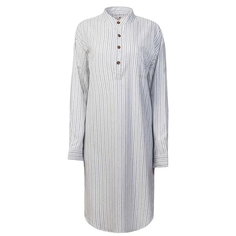 A60157 Women's Striped Irish Flannel Nightshirt Studio Gaelsong