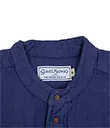 A60168 Linen Grandad Blue Shirt With Collar And Pocket Gaelsong 
