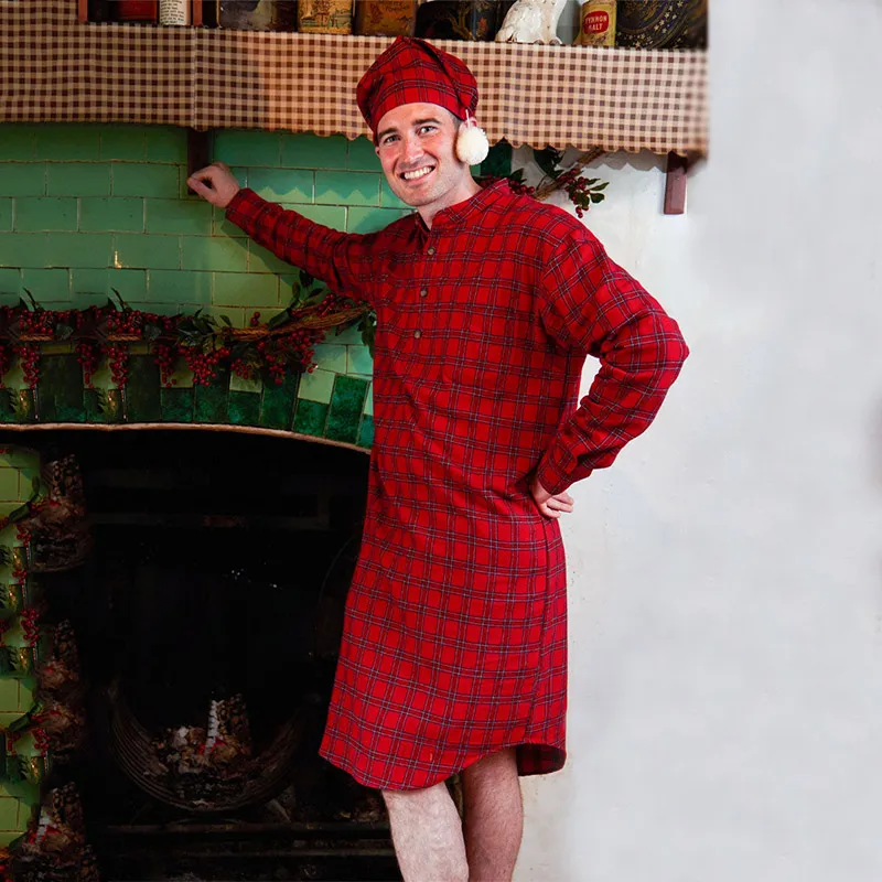 A60192 Men's Cotton Nightshirt - Royal Stewart Tartan Lifestyle Gaelsong