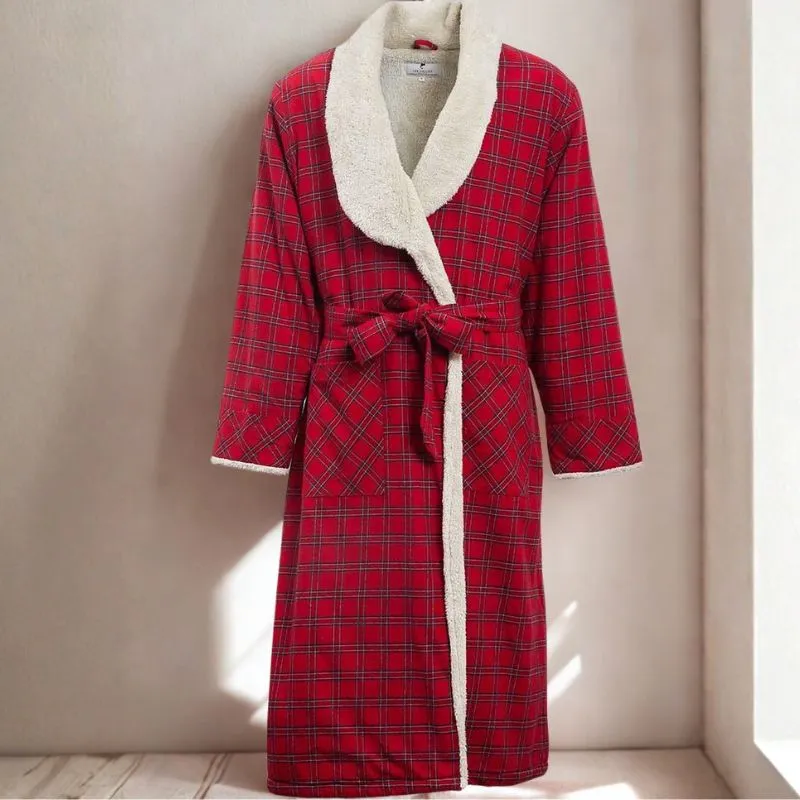 Men's Cotton Flannel Tartan Robe