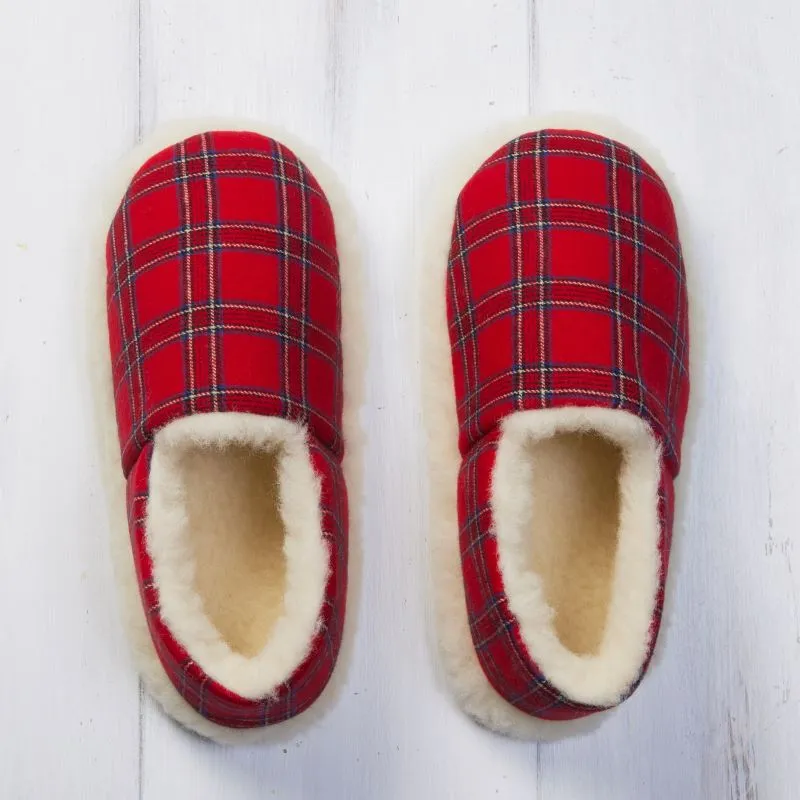 A80009 Woolen Royal Stewart Tartan Slippers Studio Gaelsong