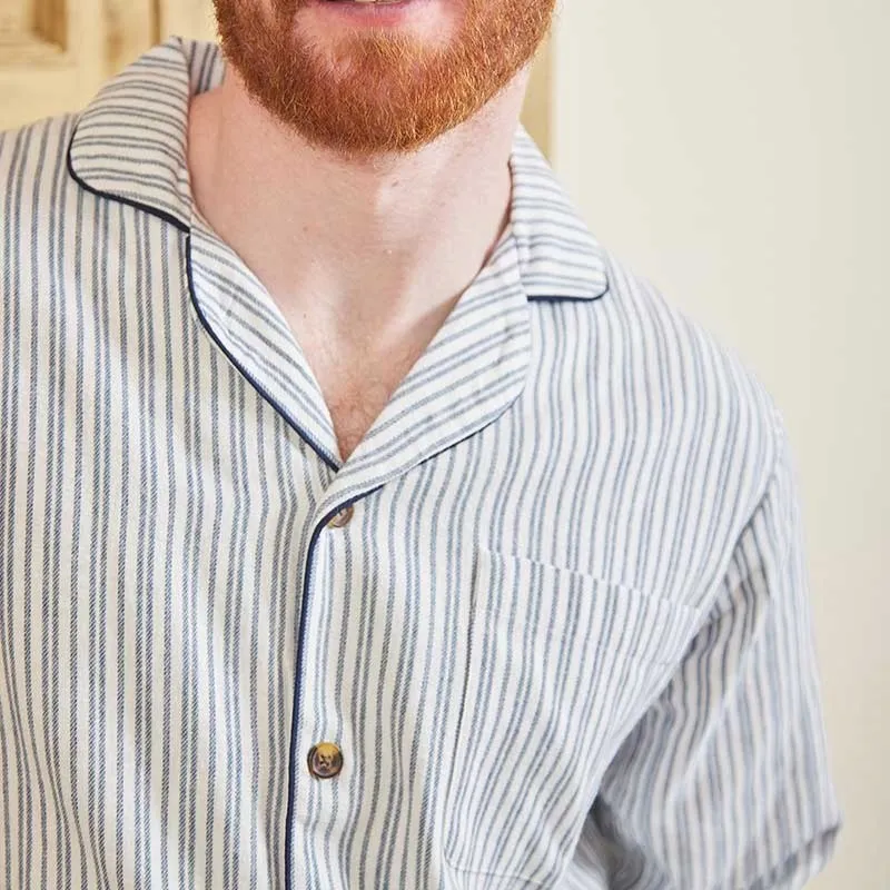 A90010 Genuine Irish Cotton Flannel Pajama Set Closeup Chest View Gaelsong