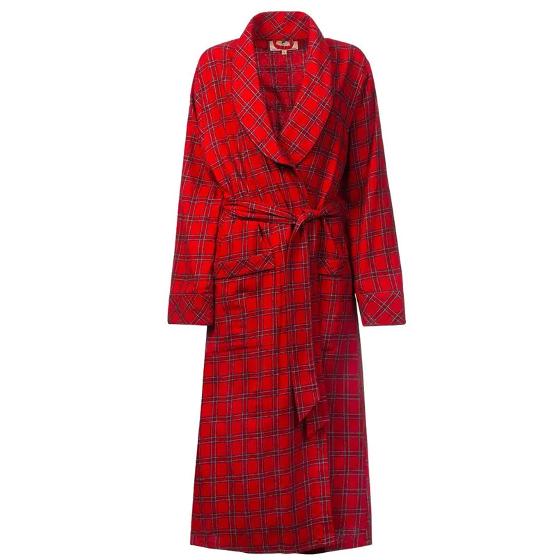A90028 Women's Irish Cotton Flannel Robe-  Royal Stewart Tartan Design Studio Gaelsong