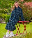  Women's Irish Cotton Flannel Nightrobe- Blackwatch Tartan Design