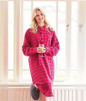 Red Royal Stewart Tartan Flannel Pyjamas