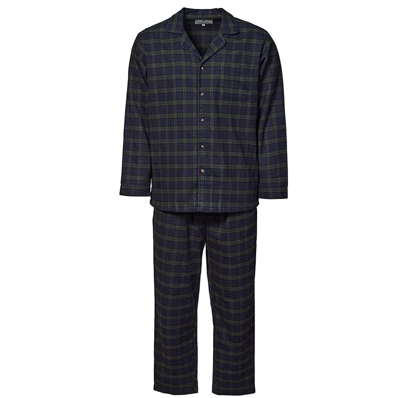 A90031 Men's Flannel Pyjamas - Green Blackwatch Tartan Studio Gaelsong