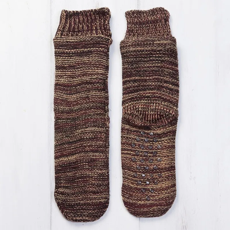 A90074 Fine Donegal Wool Socks - Irish Bell Heather Anti-Slip Side Gaelsong
