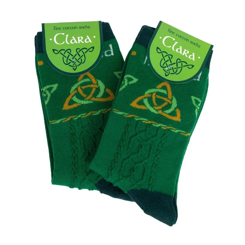 Traditional Aran Knit Cotton Socks